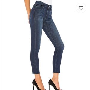Mother high waisted looker ankle fray jean